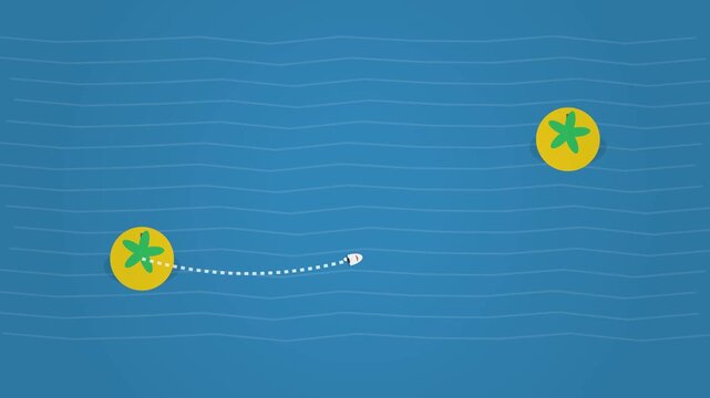 Digital Network Connecting Remote Islands Archipelago in 4K Resolution 60fps 16:9 Aspect Ratio