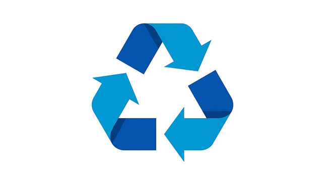 Blue recycling symbol icon for sustainable waste management and environmental conservation.