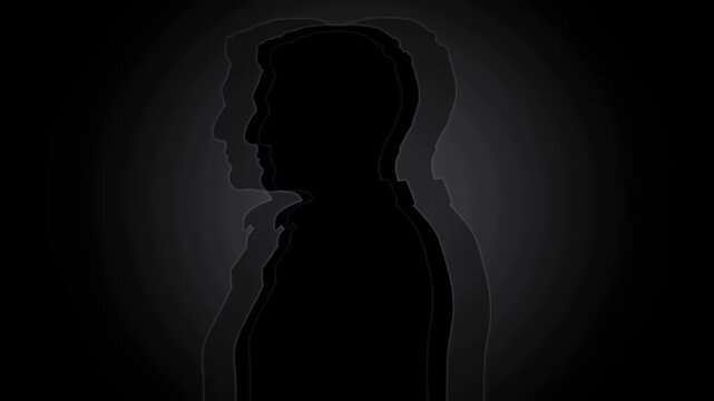 Human profile silhouette shown against dark background with soft circular light