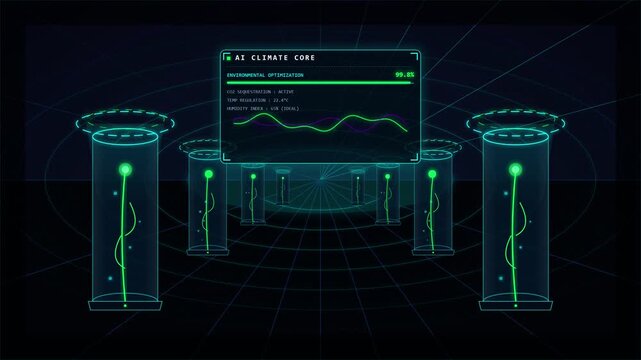 Futuristic Agriculture Technology AI Climate Monitoring System