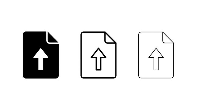 File upload icon set isolated on transparent background