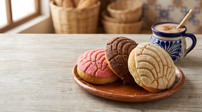 Mexican Conchas Sweet Bread with Chocolate