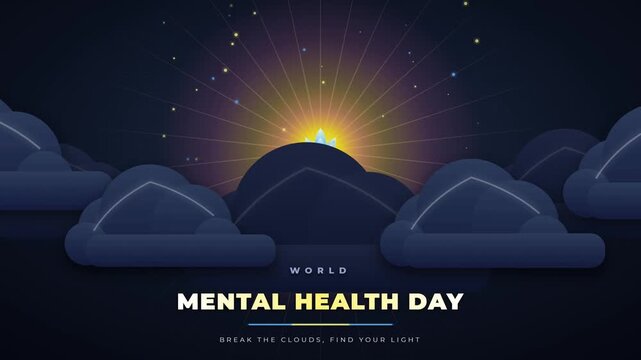 World Mental Health Day Abstract Background With Glowing Light