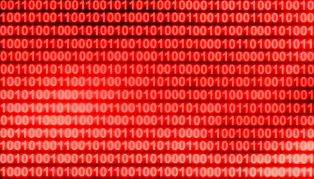 Red binary code number digital technology abstract background