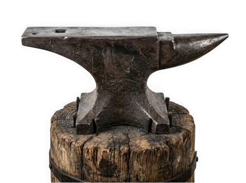heavy duty cast iron blacksmith anvil metalworking equipment isolated on transparent background