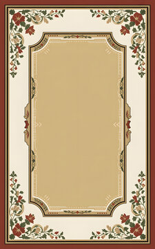 Vintage floral decorative frame with elegant border design