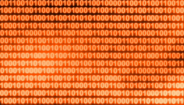 Orange binary code number digital technology abstract background