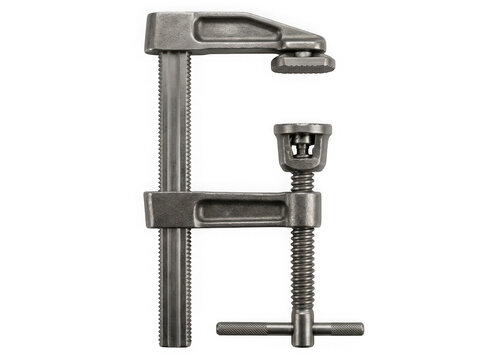metal g clamp carpentry holding fixture hand tool isolated on transparent background