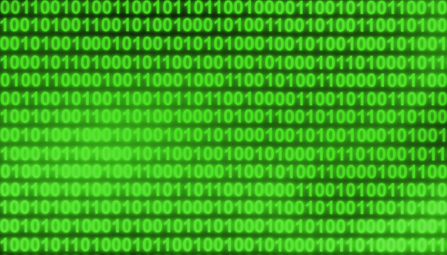 Green binary code number digital technology abstract background