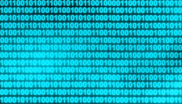 Blue light binary code number digital technology abstract background