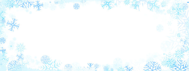 Naklejka premium Frame of snowflakes on transparent background, png