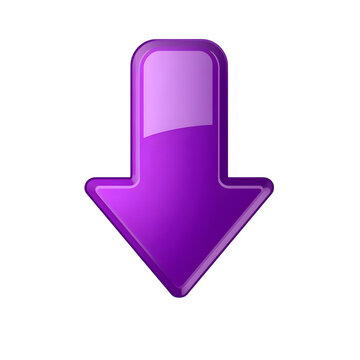 Purple downward arrow icon with glossy effect