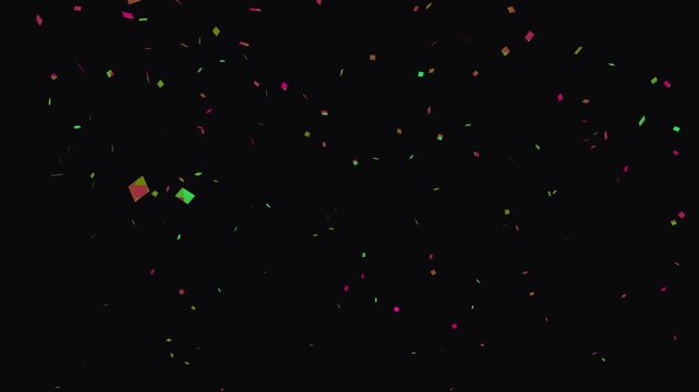Colorful confetti burst effect, realistic metallic party popper animation,festive party overlay,metallic foil explosion,black background compatible,confetti shower overlay,celebration blast,4k