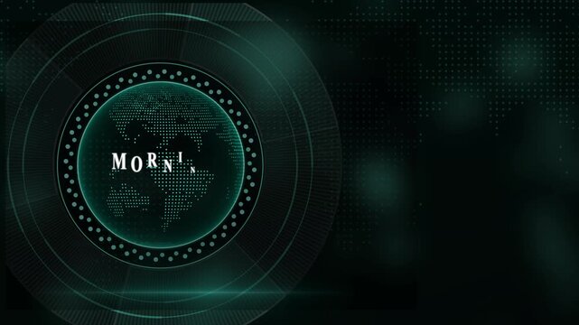 Morning news digital background with futuristic globe design