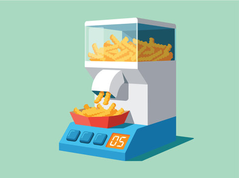 Popcorn Vending Machine Dispensing Snacks