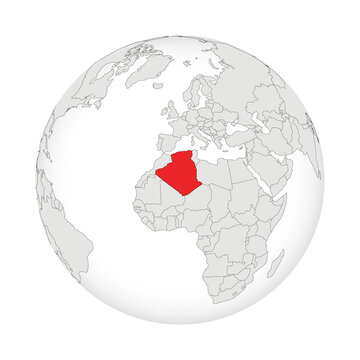 Location map of Algeria.Algeria on globe