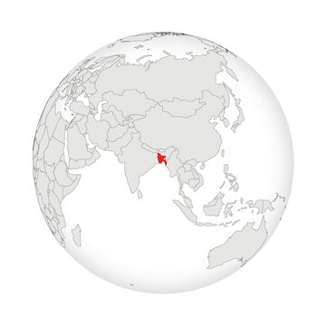 Location map of Bangladesh.Bangladesh on globe