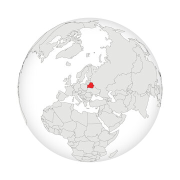 Location map of Belarus.Belarus on globe