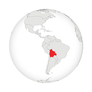 Location map of Bolivia.Bolivia on globe