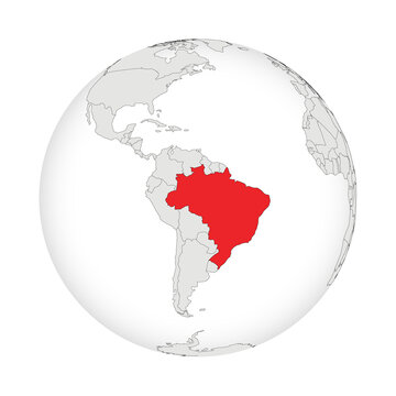 Location map of Brazil.Brazil on globe