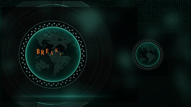 Breaking news digital globe with futuristic background