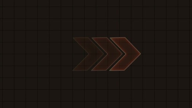 Modern brown metallic double arrow icon pointing right
