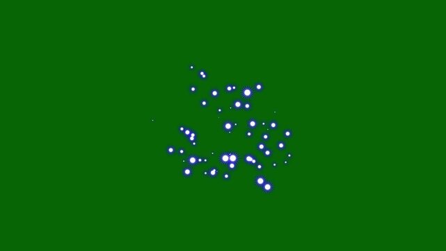 Explosive magical glitter burst, sparkling star dust trail, glowing blue particle, Christmas twinkling star, shimmering bright starlight  effects, deep green screen background 4K