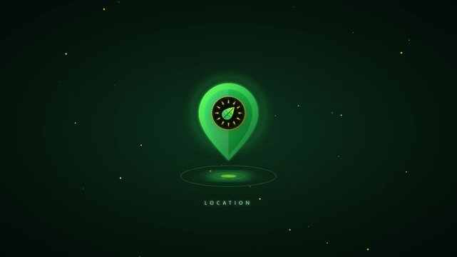 Sustainable Eco Friendly Green Location Pin Icon