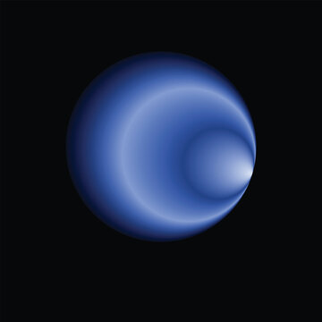 Glowing blue circle light effect abstract shape on a dark black background for digital art and modern graphic design projects