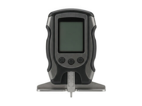 digital tire tread depth gauge measurement hand tool isolated on transparent background