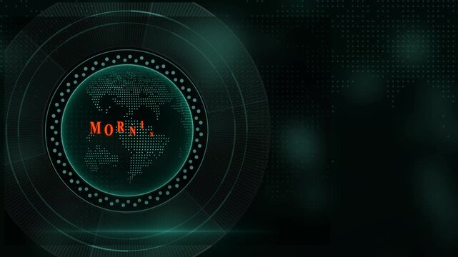 Morning news globe with digital futuristic background