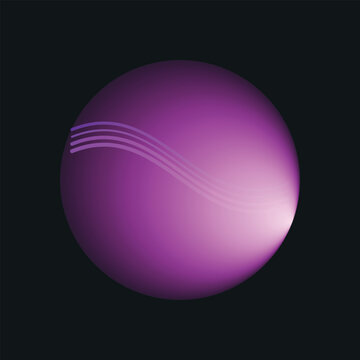 Abstract purple circle icon with glowing light lines on a dark background