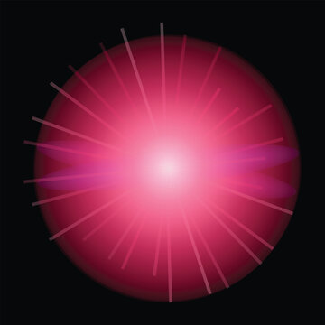 Bright pink glowing starburst light effect with radiating rays on a dark background