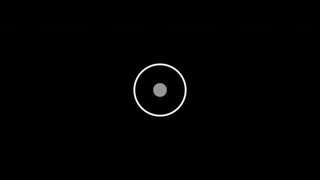 A bright cyan concentric circle with a solid cyan dot in the center against a deep on transparent background with alpha channel.