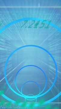 Animation of data processing over circles