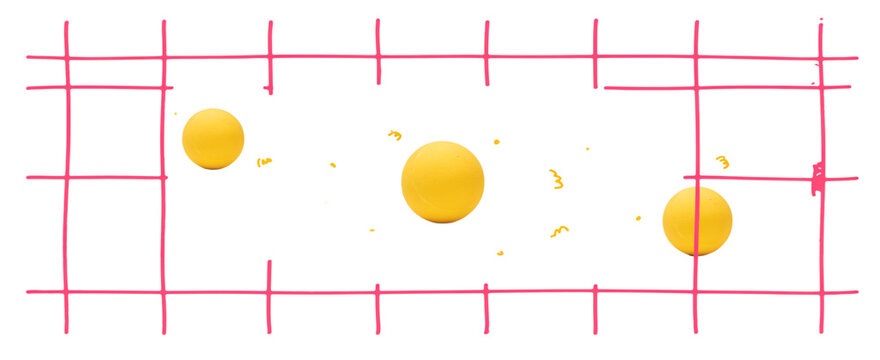 Creative graphic design with yellow circles and grid layout pattern transparent background