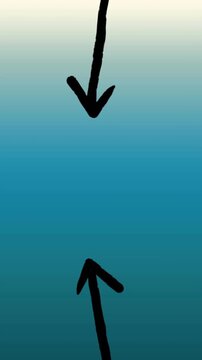 Animation of black arrows moving on green background