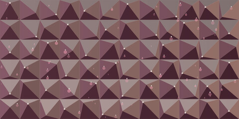 Fototapeta premium Luxury rose gold geometric crystal facets and bokeh background texture