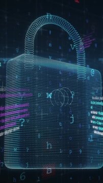Animation of padlock and online security data processing