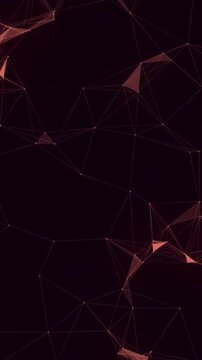 Animation of red communication networks moving on black background