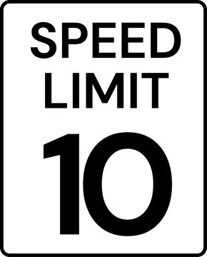 Speed Limit 10 mph Rectangular Road Sign Vector Illustration