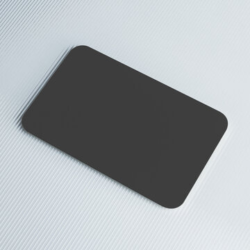 Minimalist black card on surface, suitable as mockup