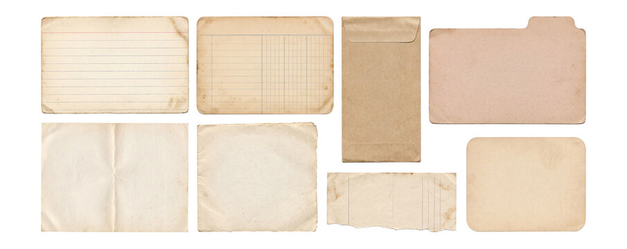Antique Journal Cards and Memo Papers Ephemera Set