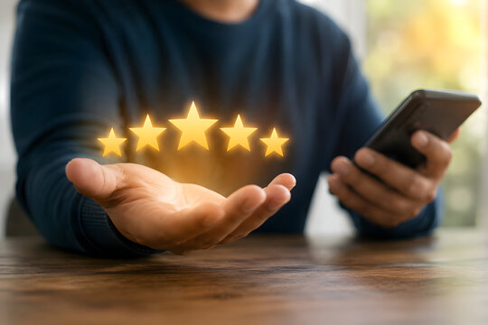 Five Star Customer Review on Smartphone