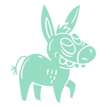 Big teeth donkey cut-out