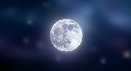 Fototapeta premium A bright full moon shining in the dark night sky during the traditional chinese mid autumn festival celebration