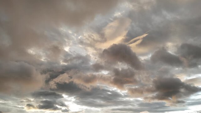 30 seconds 4K video of Beautiful cloudscape with soft white clouds filling the sky