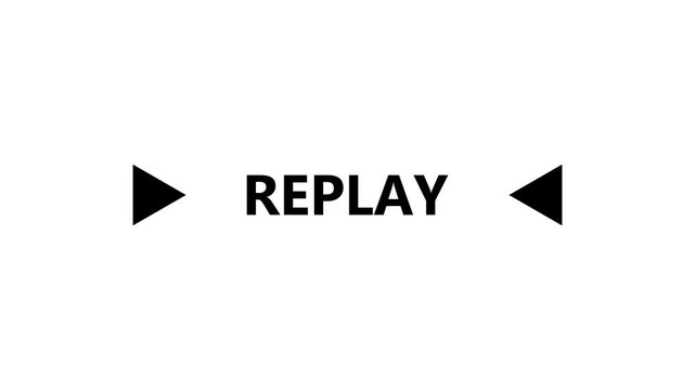 Replay text overlay with playback arrows for sports broadcast and media production television