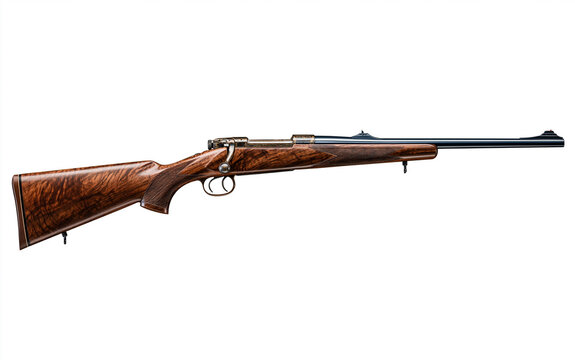 Classic wooden hunting rifle illustration