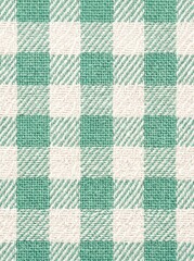 Mint green and white gingham fabric pattern texture background 